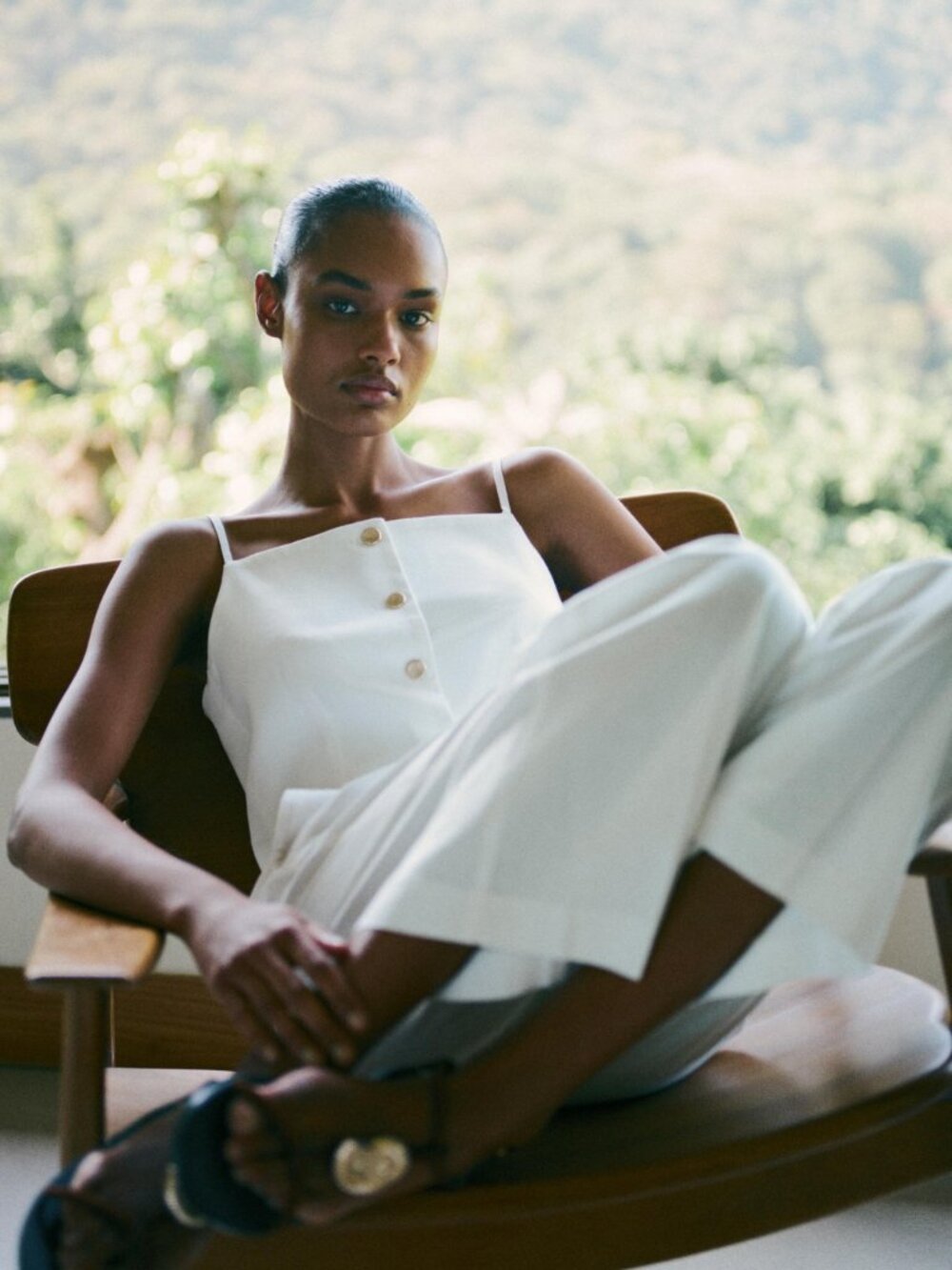 Zara Strappy Linen Blend Crop Vest in White Med NWT - Picture 5 of 7